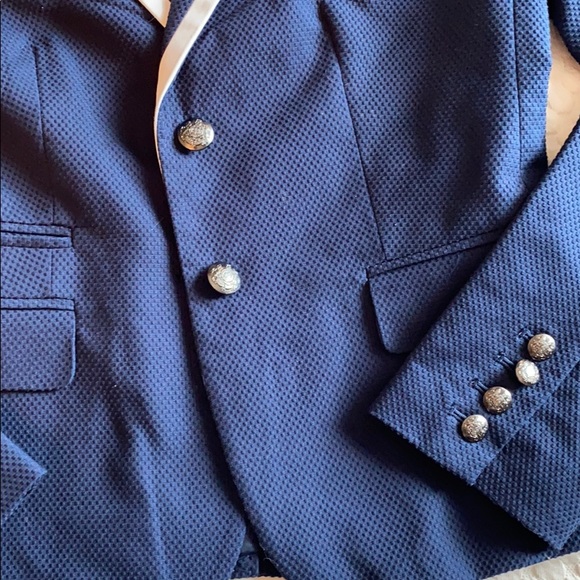 Blue Textured Blazer - Picture 3 of 9